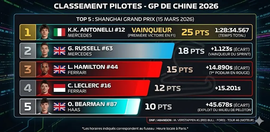 Résultat Grand Prix de Chine